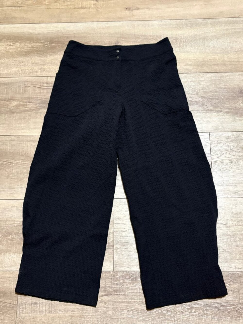 BABETTE Crop Textured Pants Size Small Black